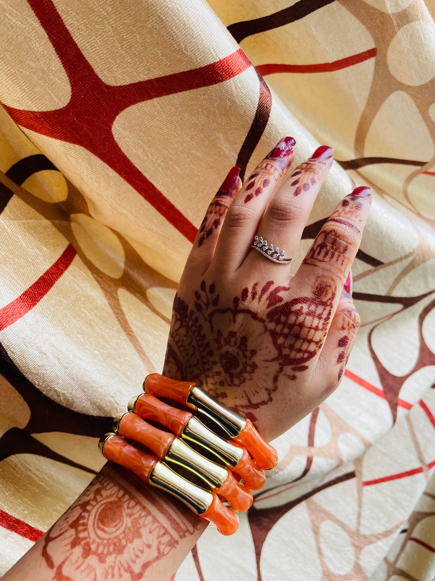 Tangerine Retro Aryclic Bracelets (set of 3)
