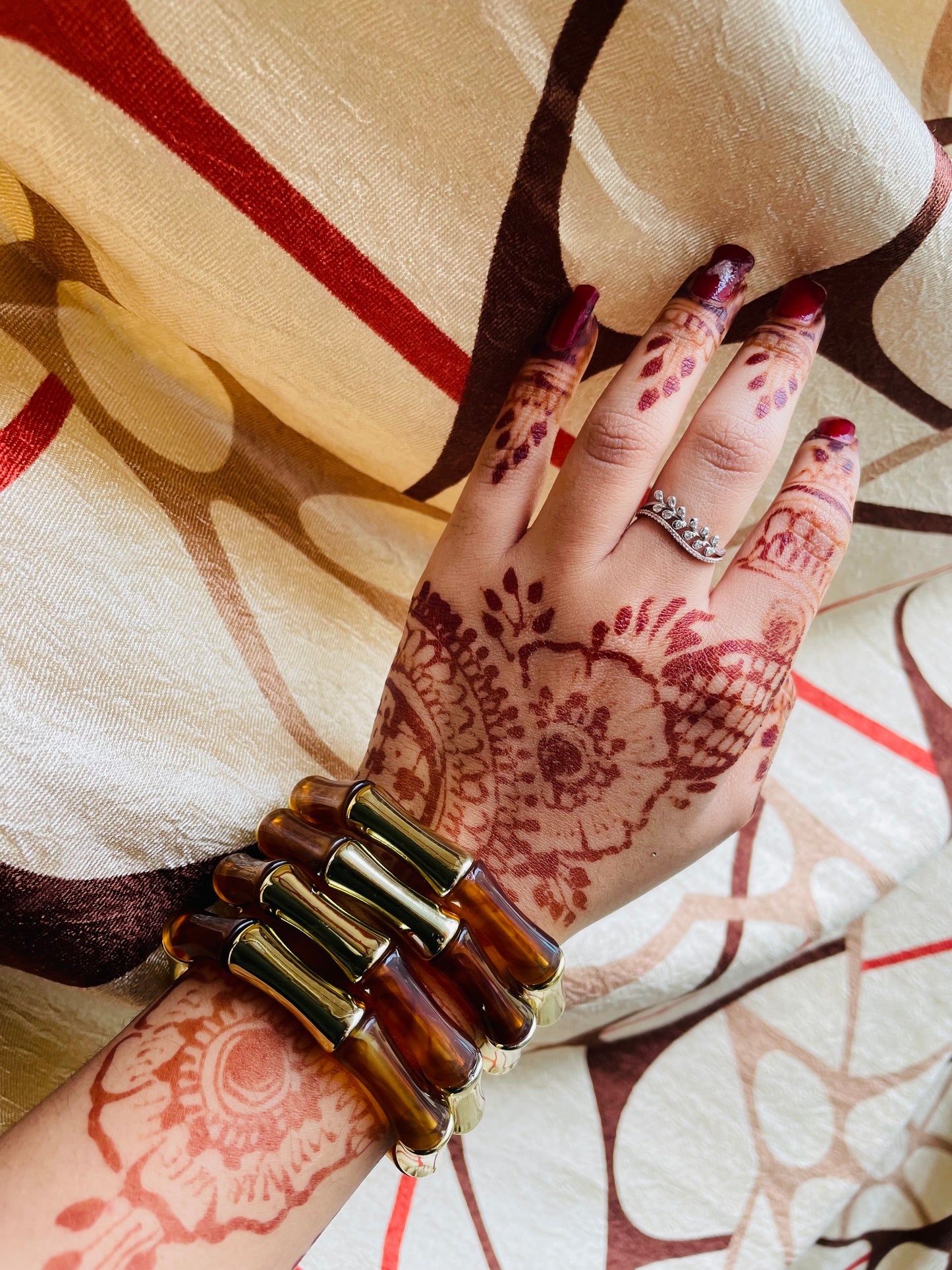 Brown Retro Aryclic Bracelets (set of 4)
