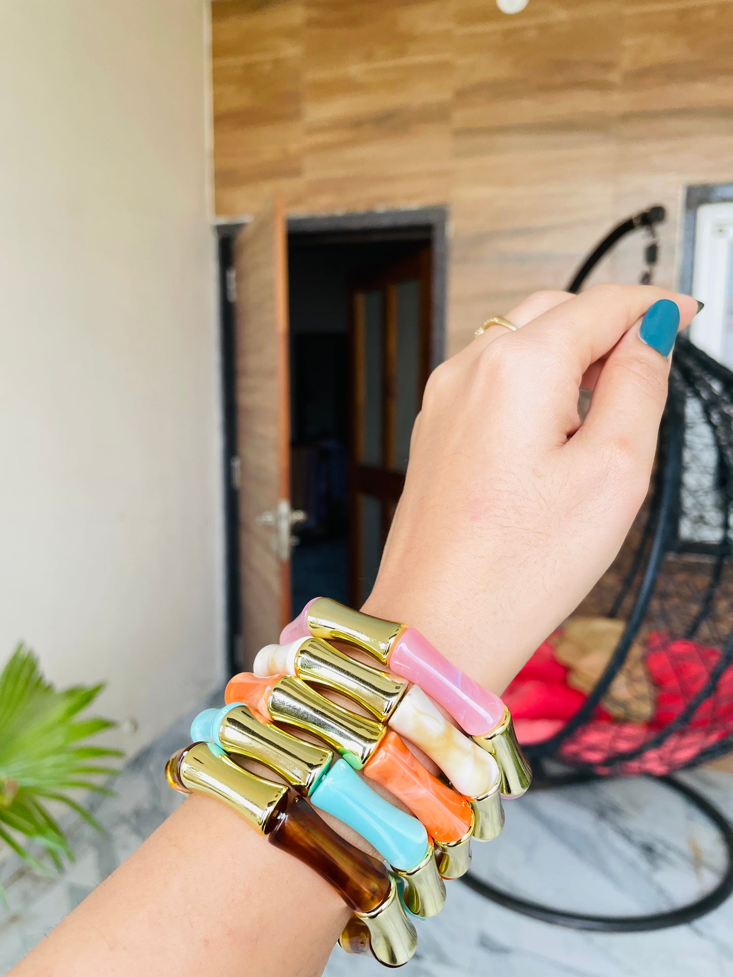 Retro Aryclic Bracelets stack of 5