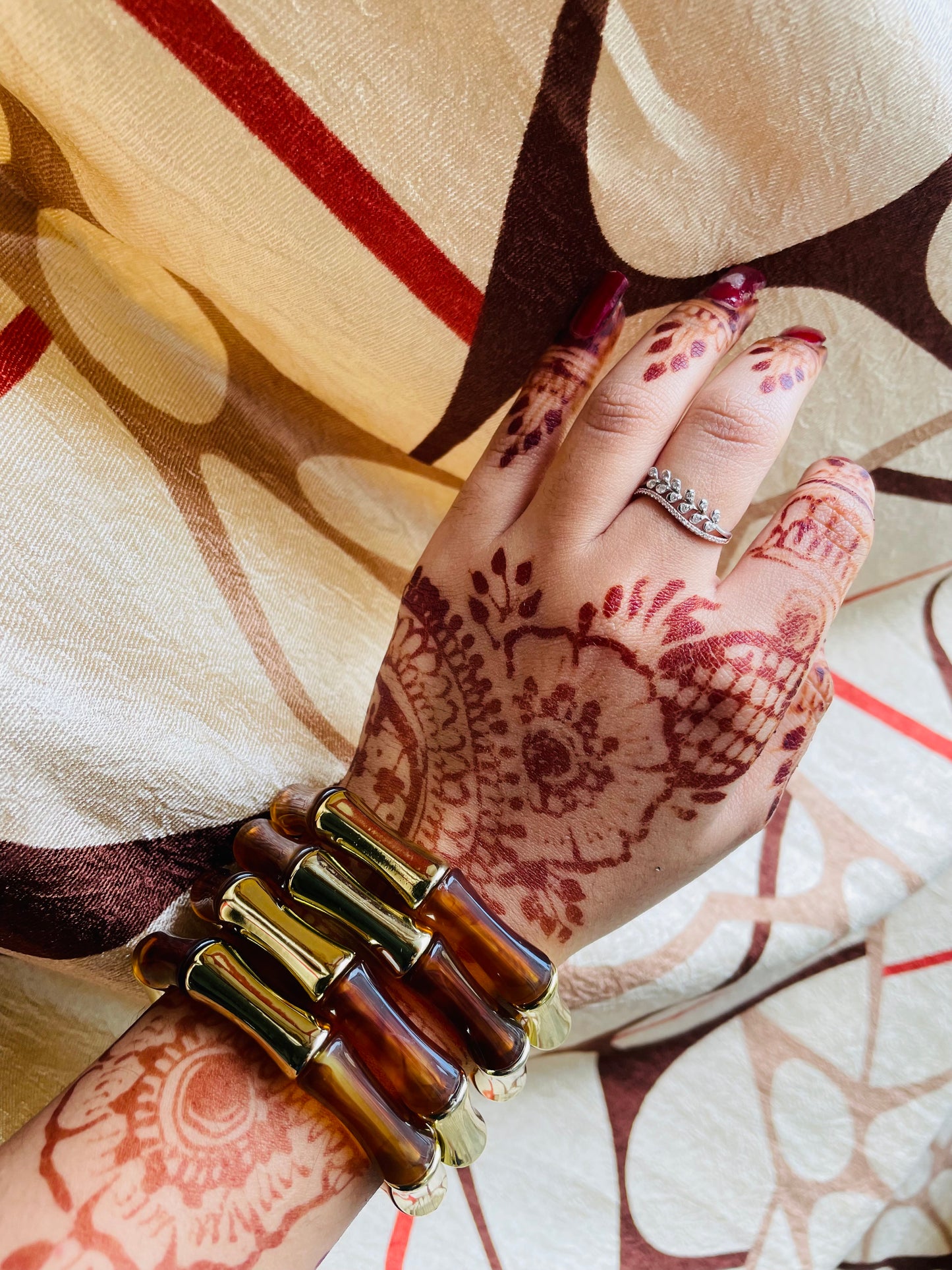 Brown Retro Aryclic Bracelets (set of 4)