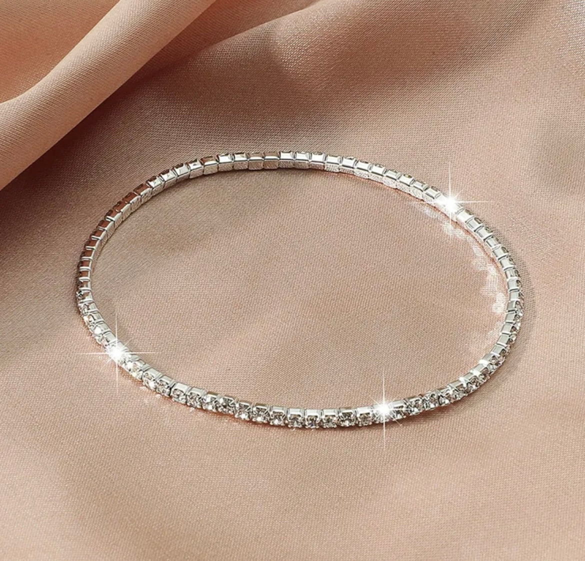 Sparking white Tennis stretchable bracelets