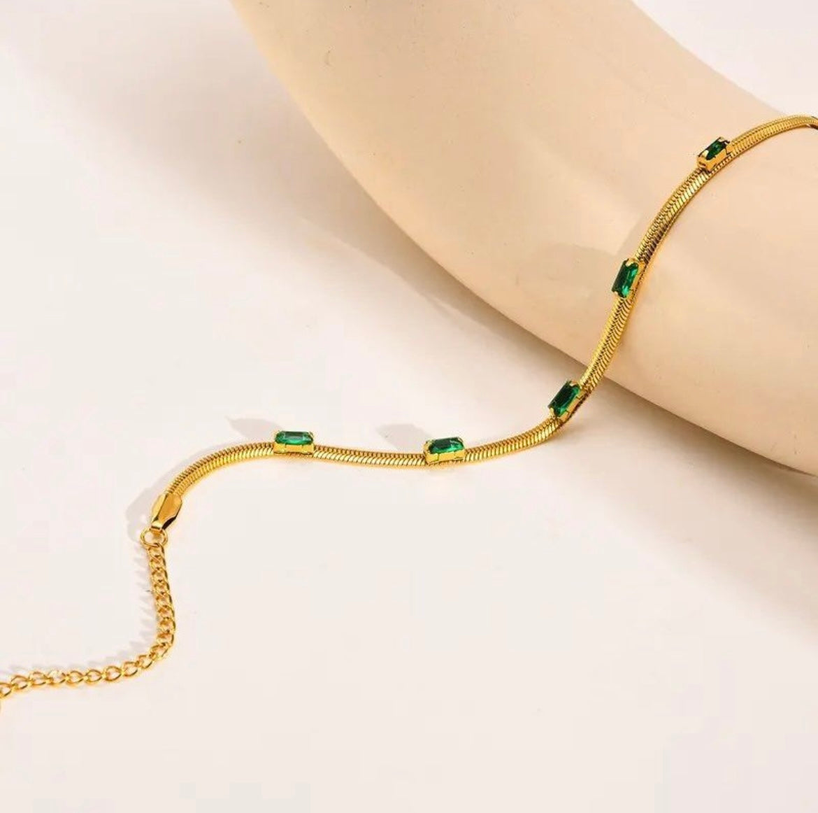 Emerald sleek snake bracelets