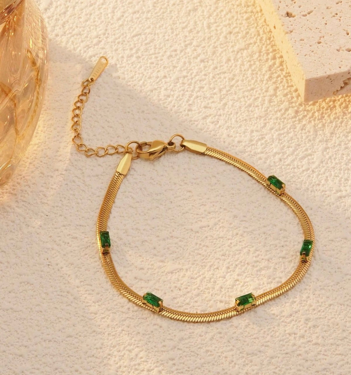 Emerald sleek snake bracelets