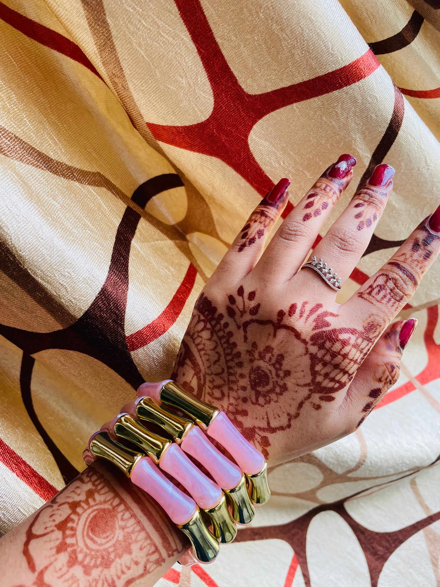 Pink Retro Aryclic Bracelets (set of 4)