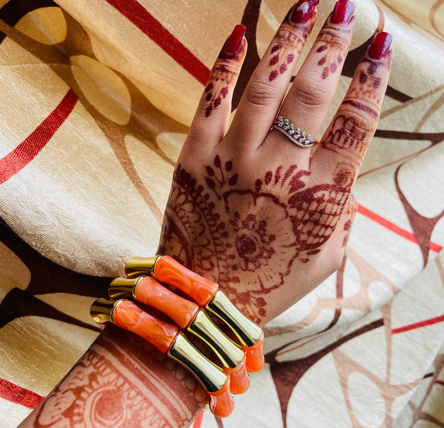 Tangerine Retro Aryclic Bracelets (set of 3)
