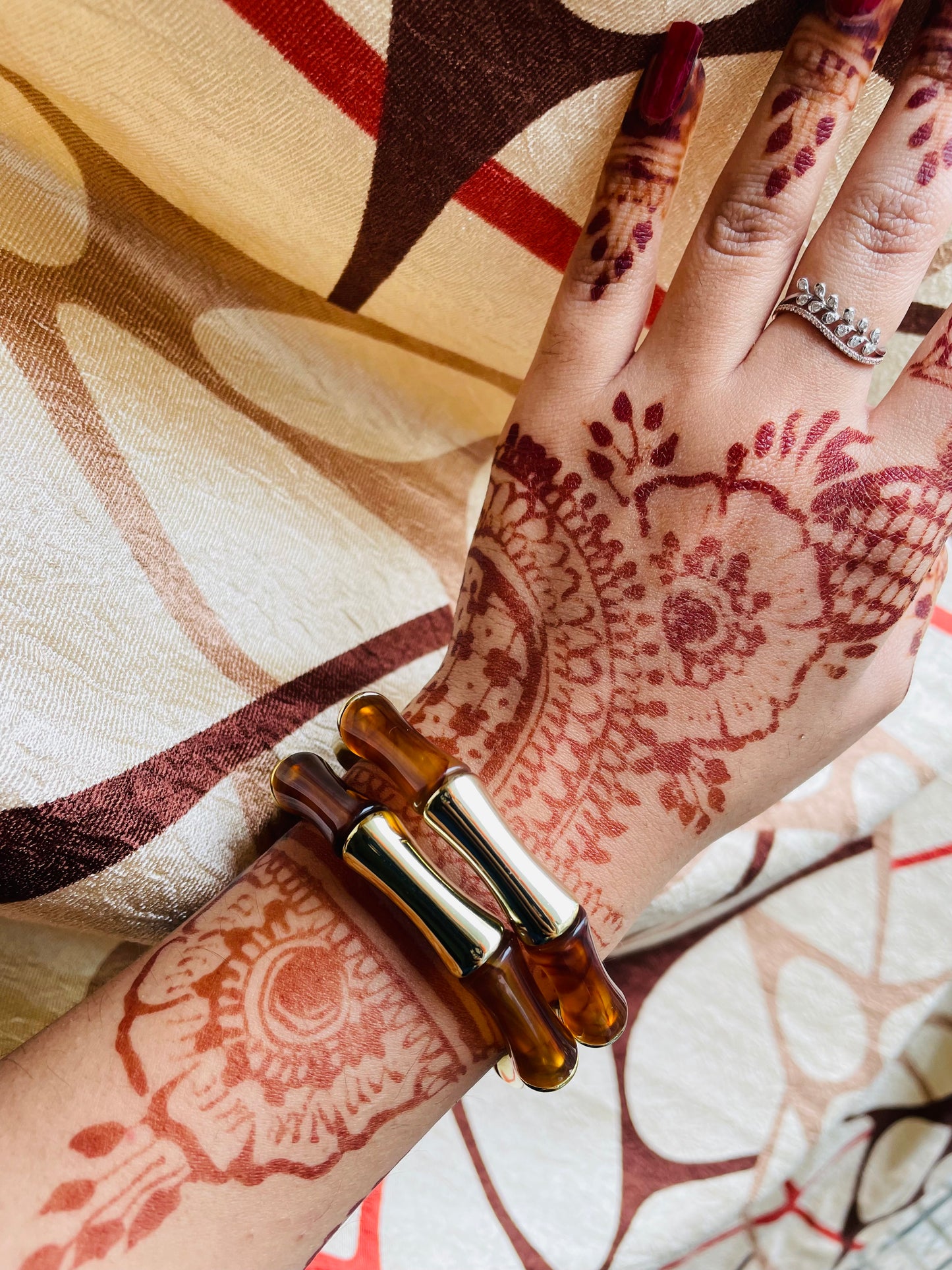 Brown Retro Aryclic Bracelets (set of 2)