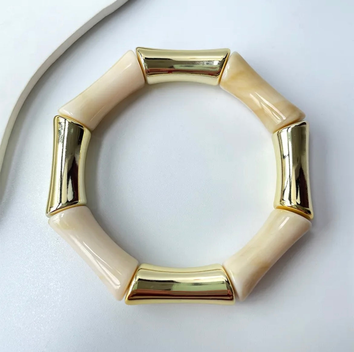 Beige Retro Aryclic Bracelets (set of 4)