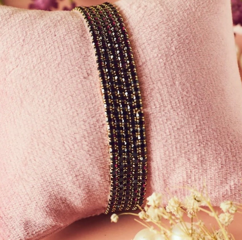 Moonlight black tennis stretchable bracelets