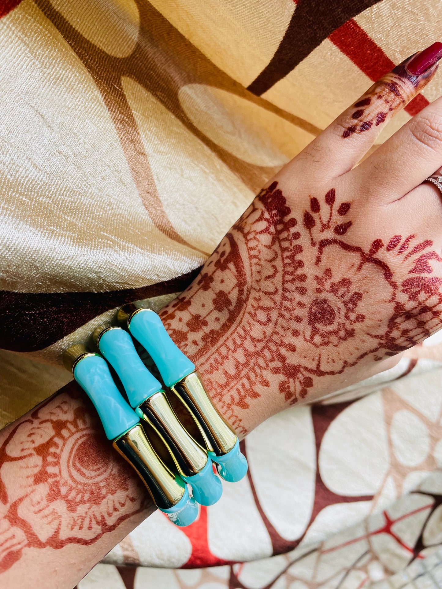 Turquoise Retro Aryclic Bracelets (set of 3)