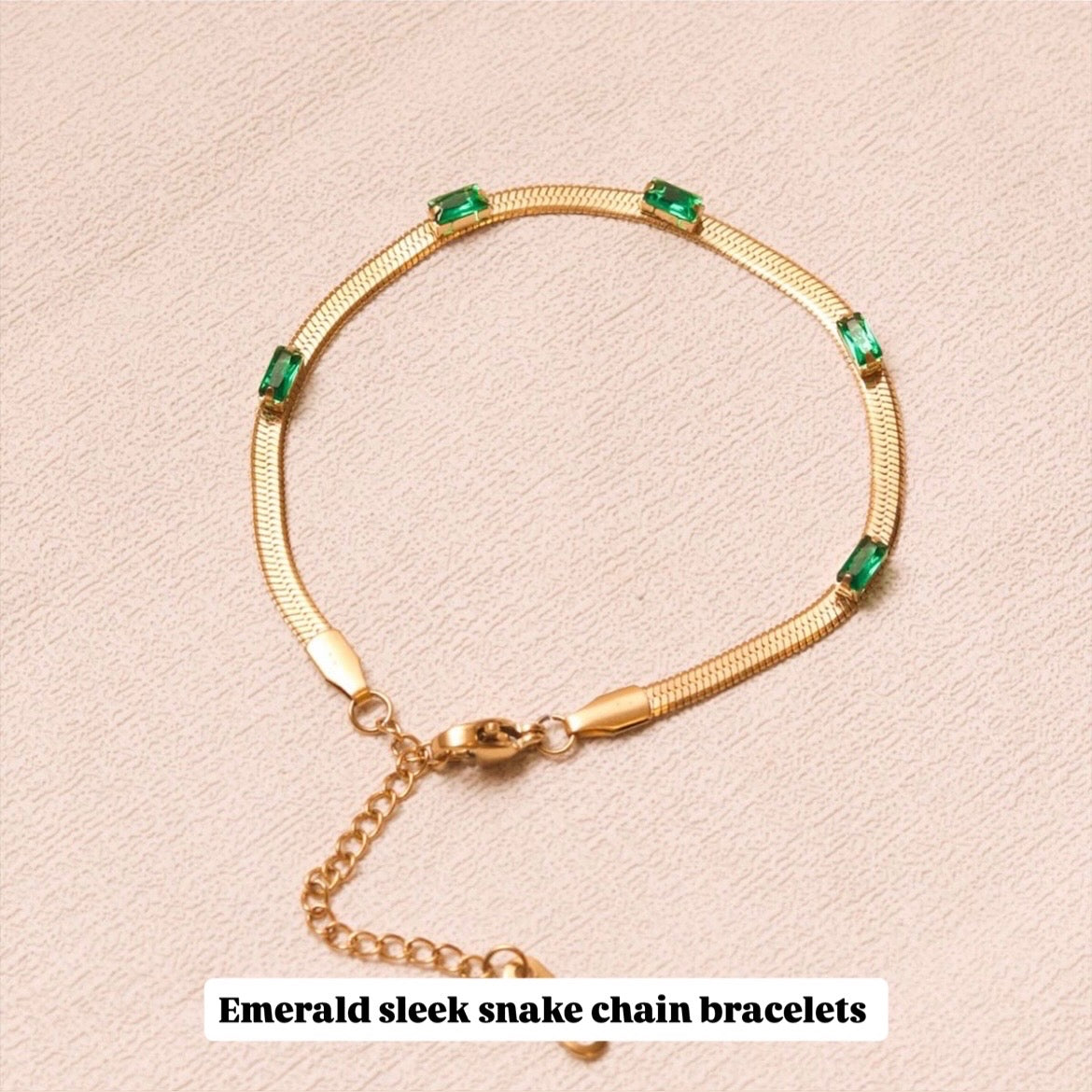 Emerald sleek snake bracelets