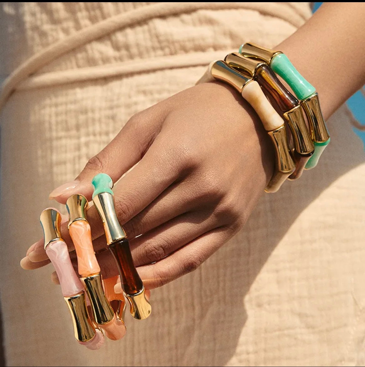 Turquoise Retro Aryclic Bracelets (set of 3)