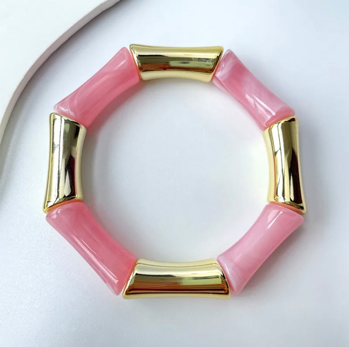 Pink Retro Aryclic Bracelets (stack of 2)
