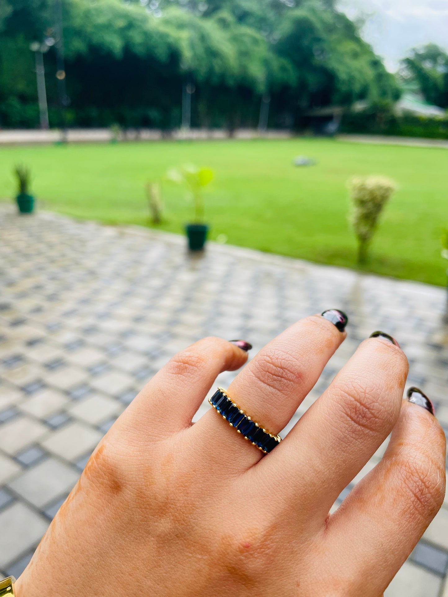 Tinted Sapphire Blue Gems Rings