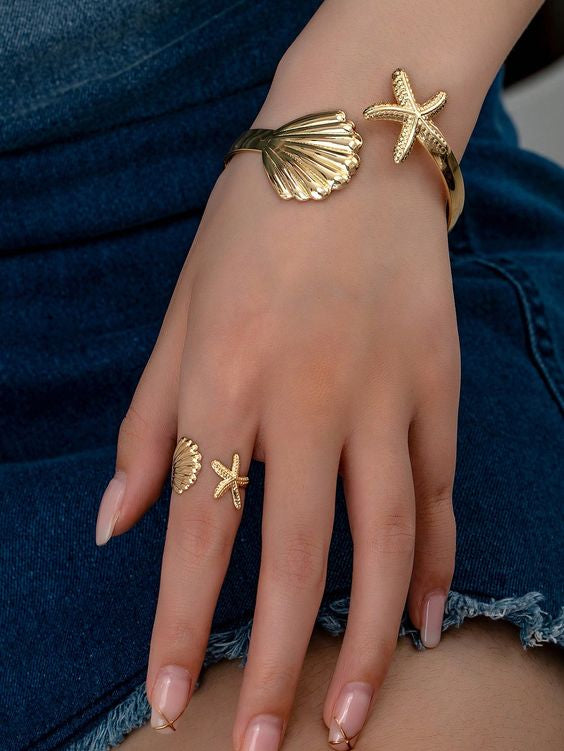 Seashell Starfish Ring