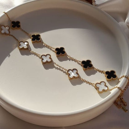 Midnight bloom black clover bracelets
