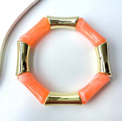 Tangerine Retro Aryclic Bracelets (set of 4)