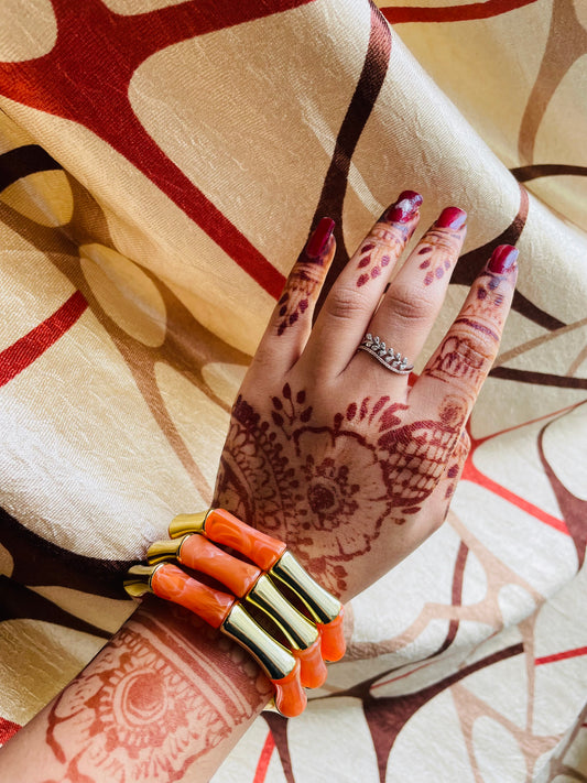 Tangerine Retro Aryclic Bracelets (set of 3)