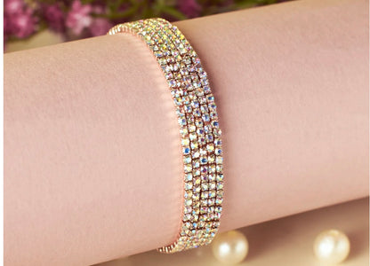 Sparking white Tennis stretchable bracelets