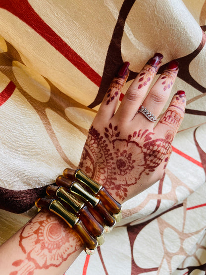 Brown Retro Aryclic Bracelets (set of 4)