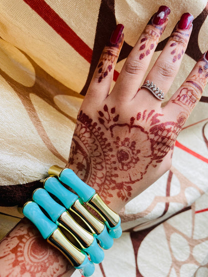 Turquoise Retro Aryclic Bracelets (set of 4)
