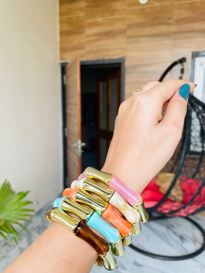 Retro Aryclic Bracelets stack of 5