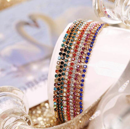 Moonlight black tennis stretchable bracelets