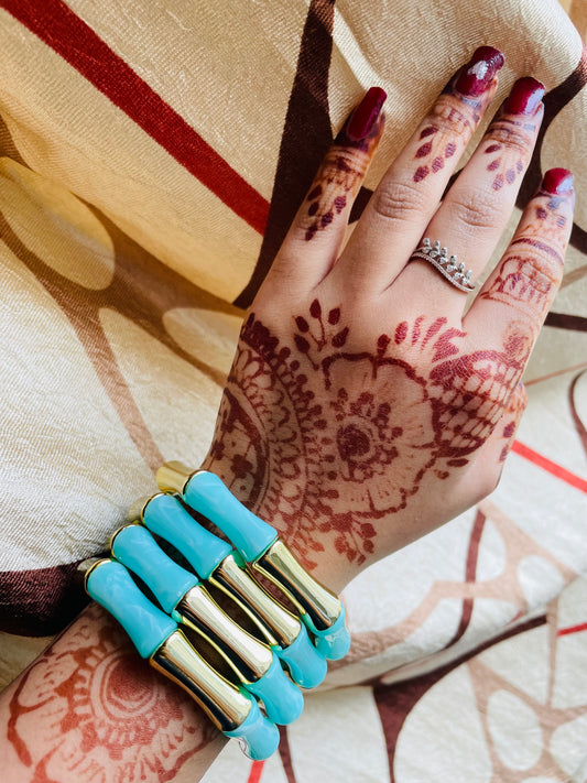 Turquoise Retro Aryclic Bracelets (set of 4)