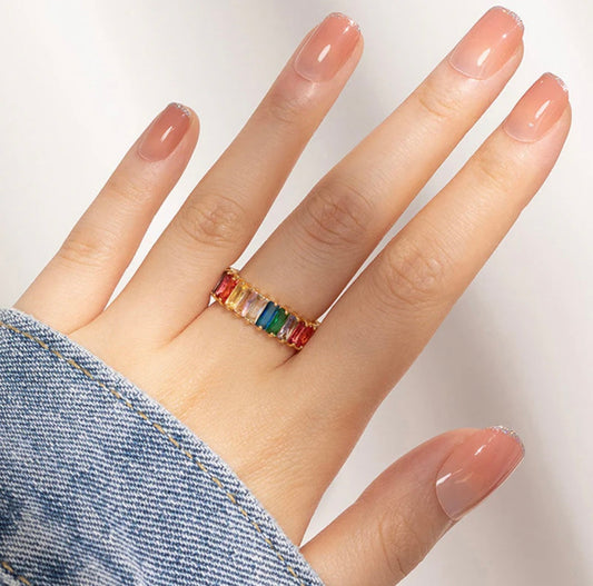 Tinted Multi Gems Ring