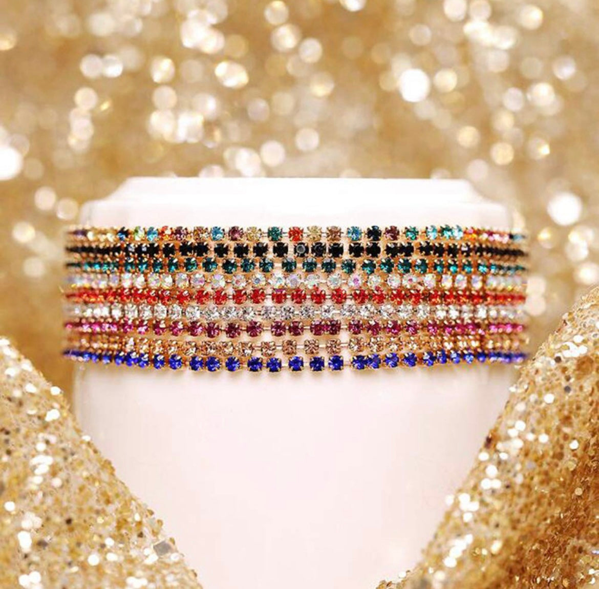 Blue sapphire tennis stretchable bracelets