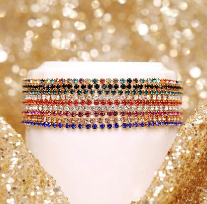 Blue sapphire tennis stretchable bracelets