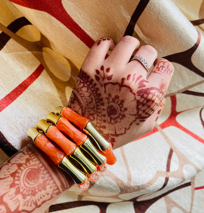 Tangerine Retro Aryclic Bracelets (set of 4)