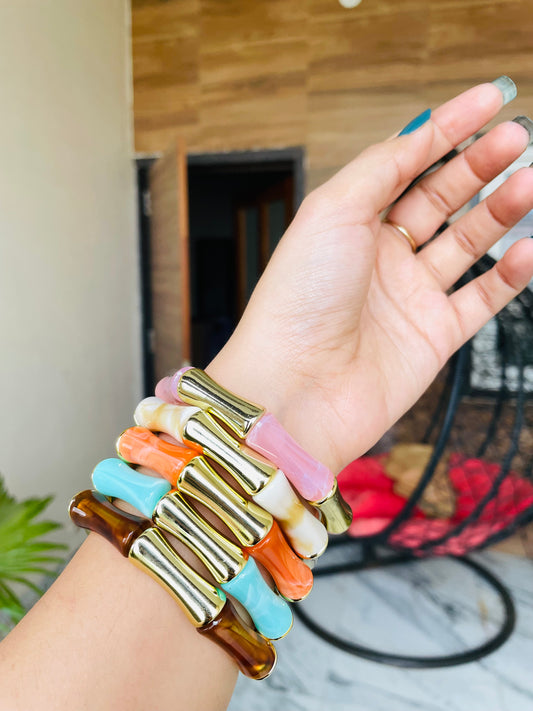 Retro Aryclic Bracelets stack of 5