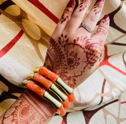 Tangerine Retro Aryclic Bracelets (set of 3)