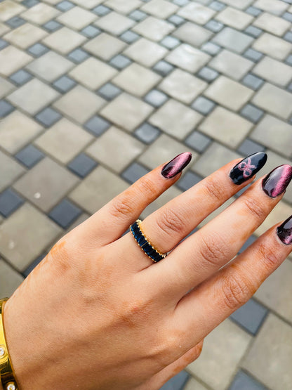 Tinted Sapphire Blue Gems Rings
