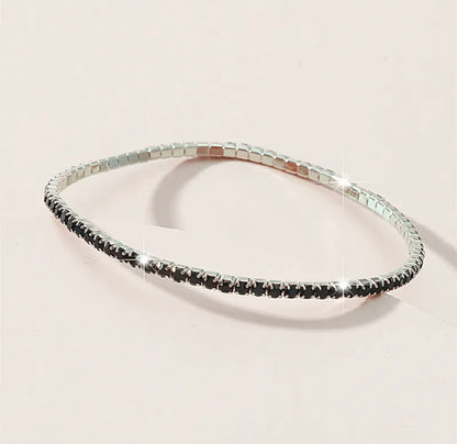 Moonlight black tennis stretchable bracelets