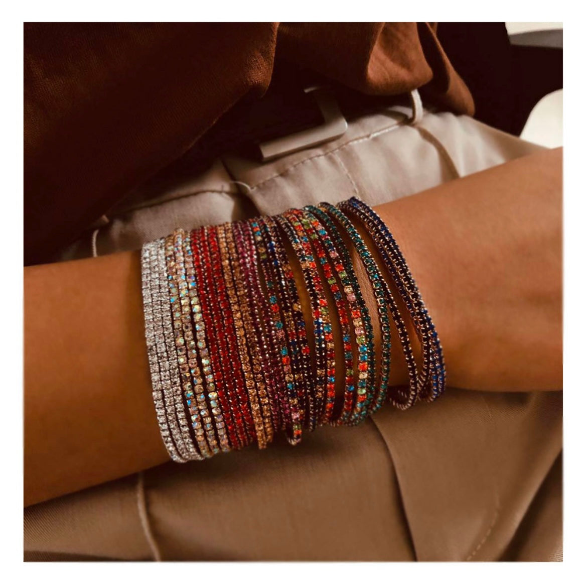 Blue sapphire tennis stretchable bracelets