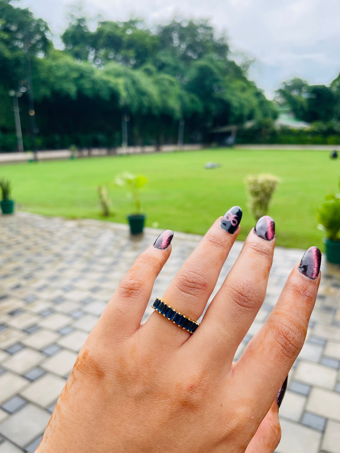 Tinted Sapphire Blue Gems Rings