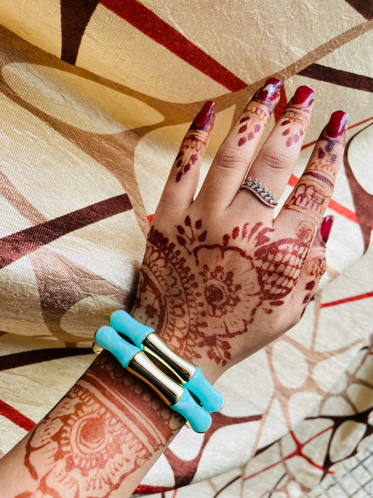 Turquoise Retro Aryclic Bracelets (set of 2)