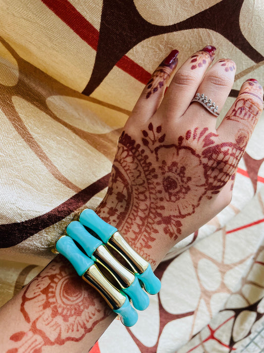 Turquoise Retro Aryclic Bracelets (set of 3)