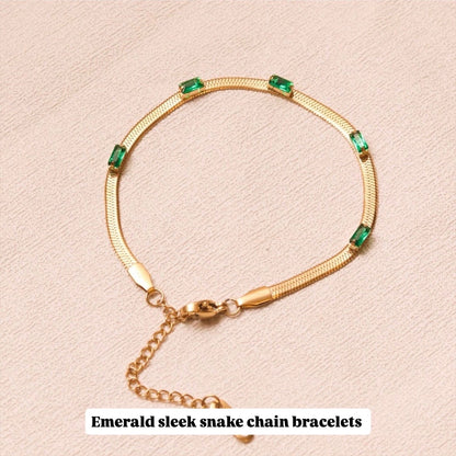 Emerald sleek snake bracelets