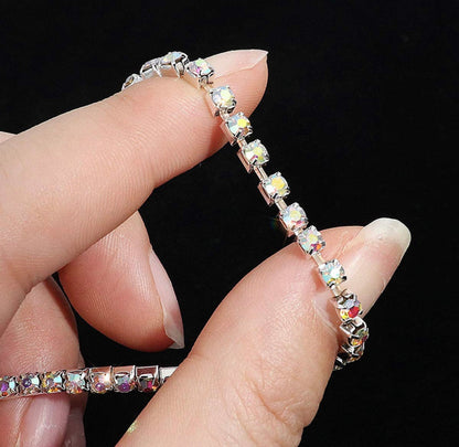 Sparking white Tennis stretchable bracelets