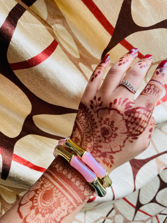 Pink Retro Aryclic Bracelets (stack of 2)