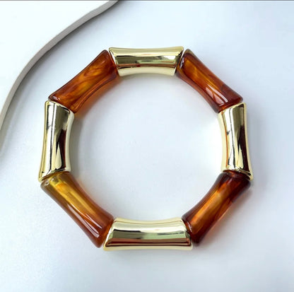 Brown Retro Aryclic Bracelets (set of 2)