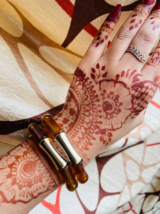 Brown Retro Aryclic Bracelets (set of 2)