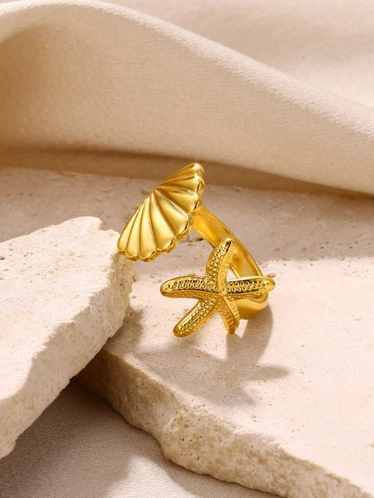Seashell Starfish Ring