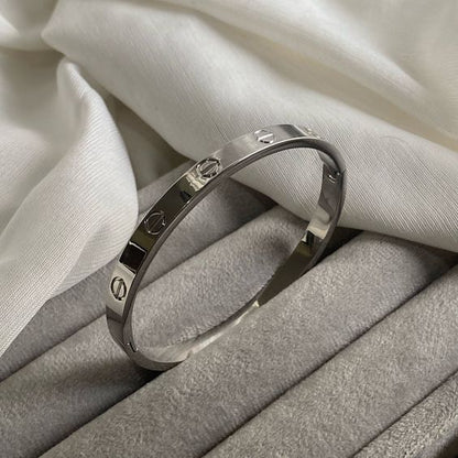 Silver love bangle bracelets