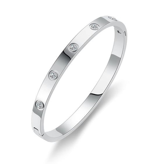 Silver love bangle bracelets