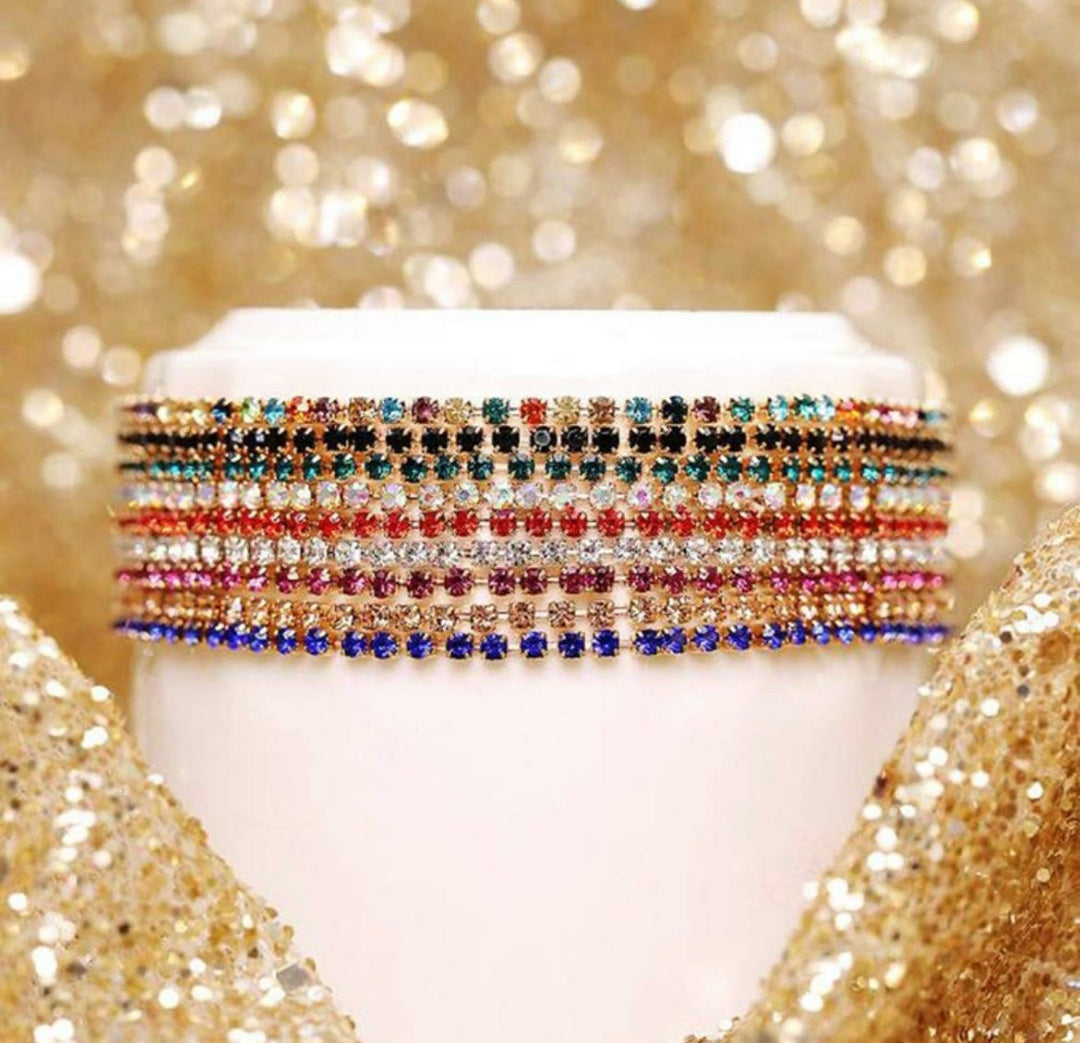 Stretchable Rhinestones tennis bracelets
