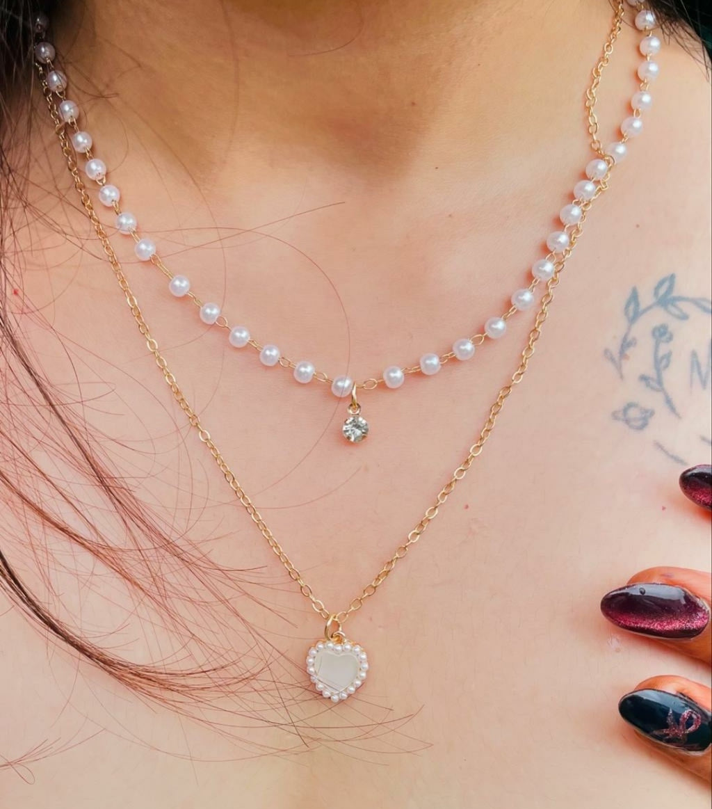 Pearled into your heart necklace