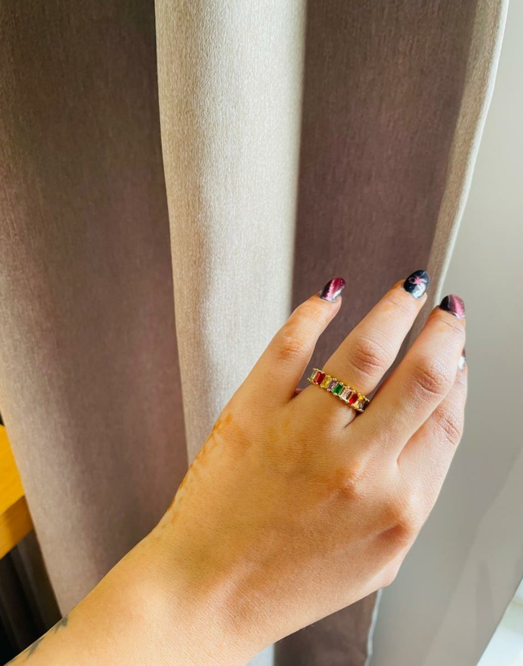 Tinted gems rings (multi colour)
